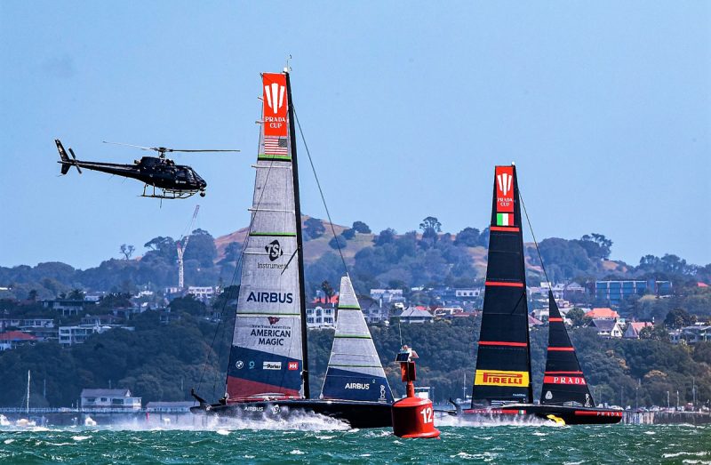 Patriot and Luna Rossa with helicopter