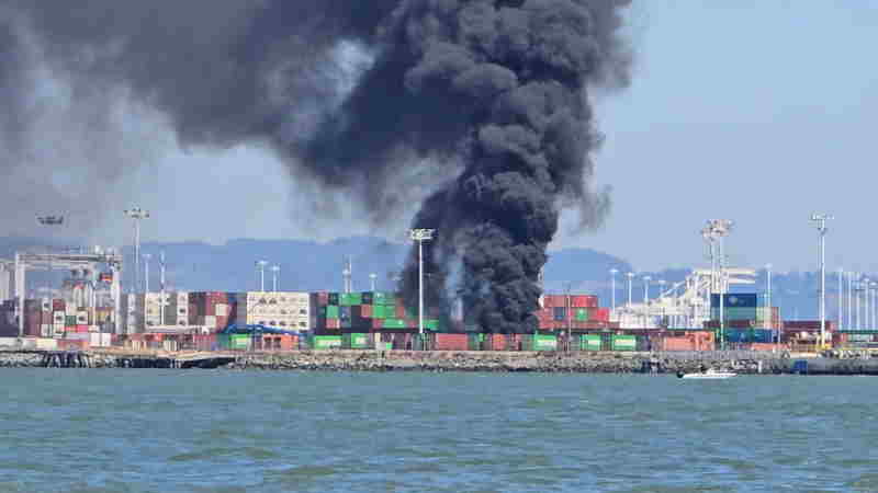 Port of Oakland fire. 